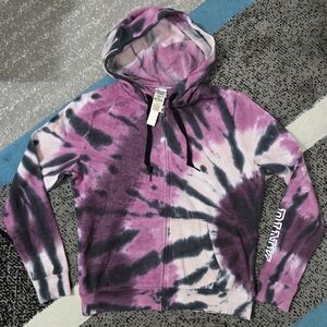 Victoria's Secret PINK Tie Dye Campus Full Zip Hoodie, M, NWT